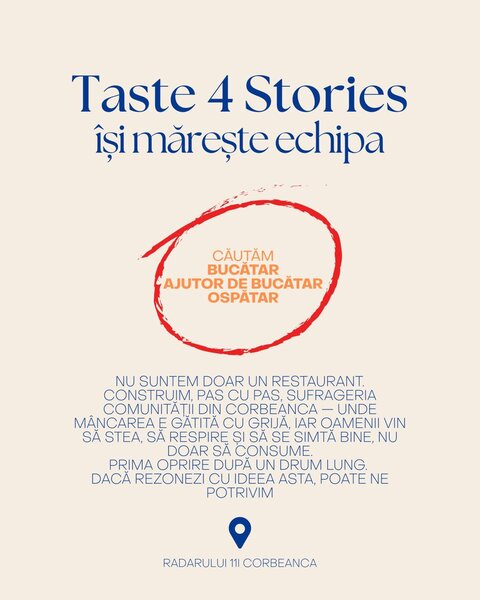 Restaurant Taste4stories Corbeanca isi mareste echipa