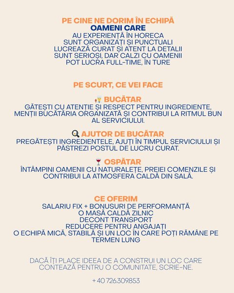 Restaurant Taste4stories Corbeanca isi mareste echipa